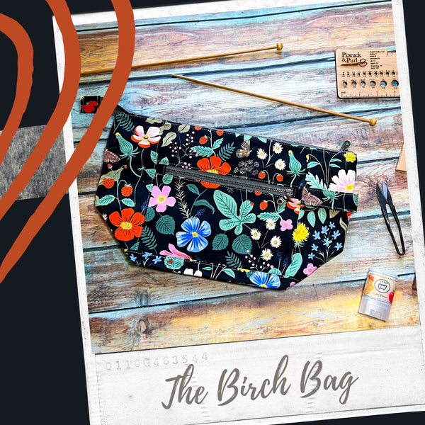 *Witch's Floral*- Signature Zippered Knitting Project Bag