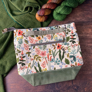 *Herb Garden*  Zippered Knitting Project Bag