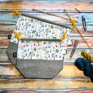 "Gnomes"- Knitting Project Bag- Ready to Ship