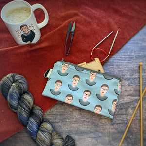 *RBG*  Zippered Knitting Project Bag