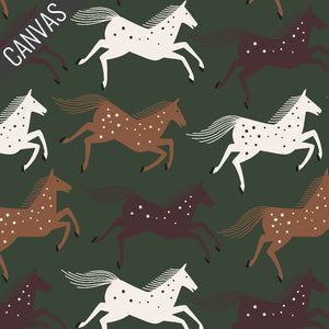 *Wild Horses- Green*- Signature Zippered Knitting Project Bag