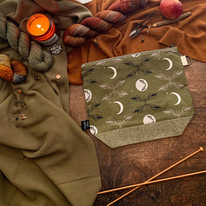 "Creeping Harvest Moon"- Knitting Project Bag- Ready to Ship