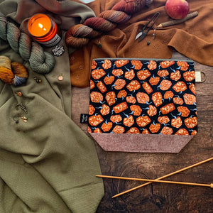 "Pumpkins"- Knitting Project Bag- Ready to Ship