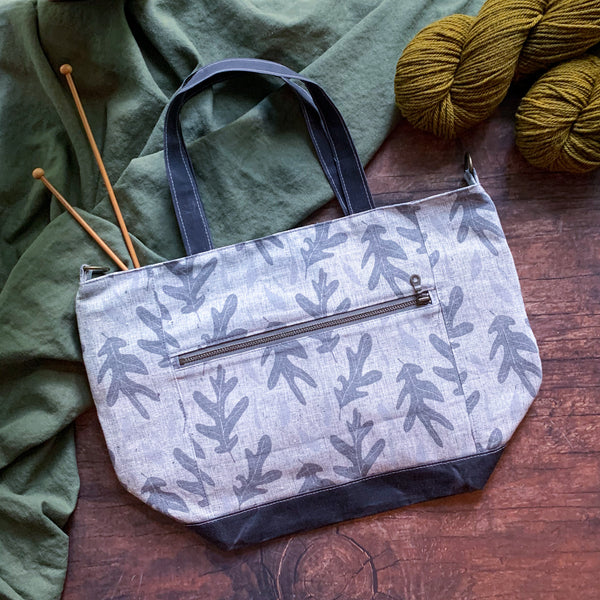 *Tumbling Leaves*  Zippered Knitting Project Bag- *Ready to Ship*