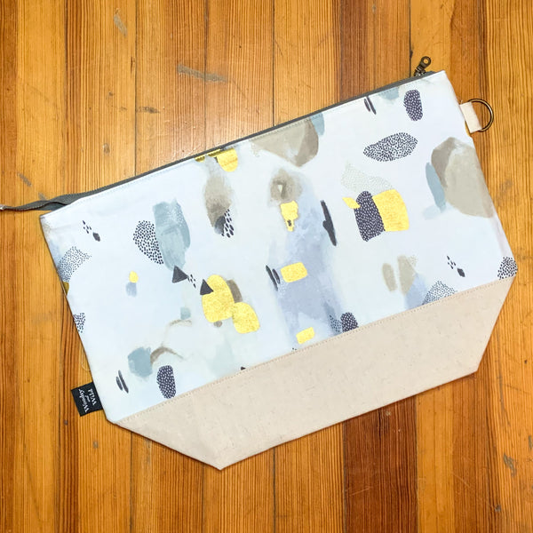 *Gold Spatter*  Zippered Knitting Project Bag- *Ready to Ship*