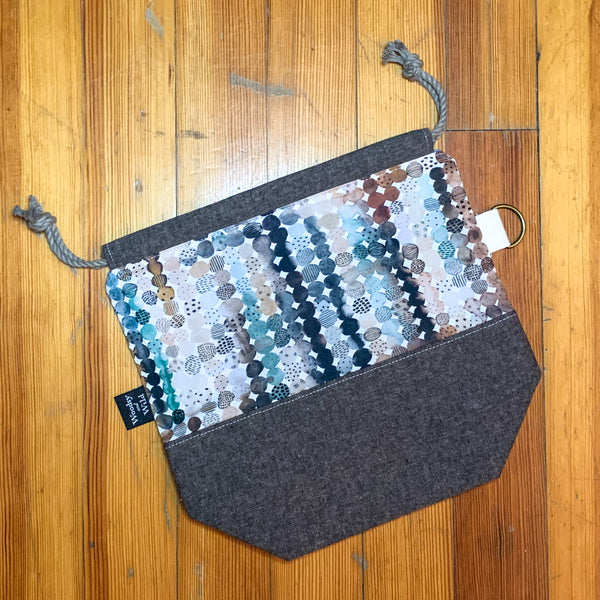 *Stones*  Zippered Knitting Project Bag- *Ready to Ship*
