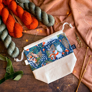 "Frosty Forage"- Knitting Project Bag- Ready to Ship