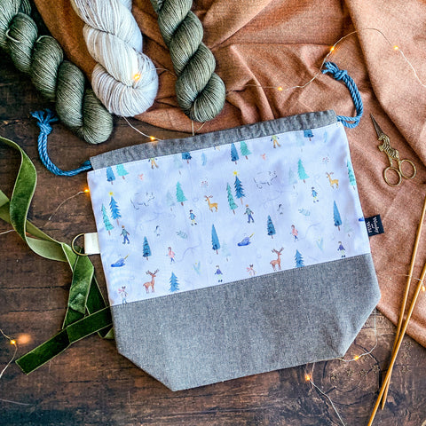 "Winter Joy"- Knitting Project Bag- Ready to Ship