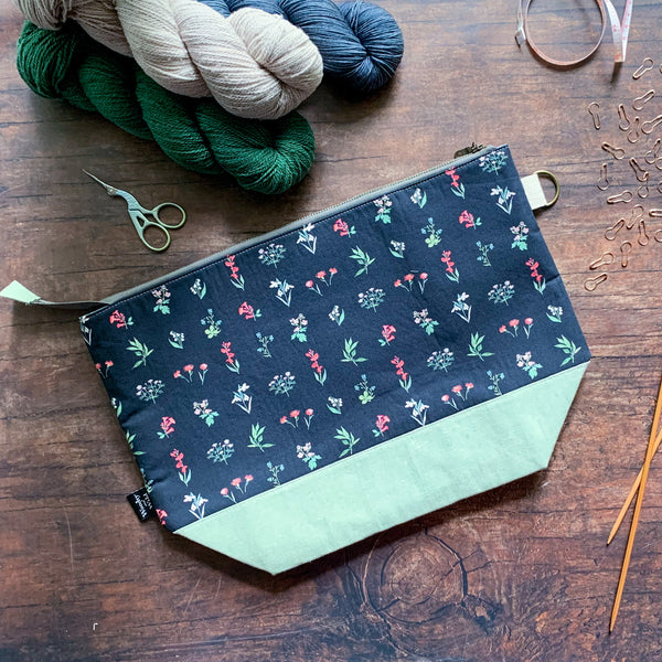 *Wildflowers* Knitting Project Bag- Ready to Ship
