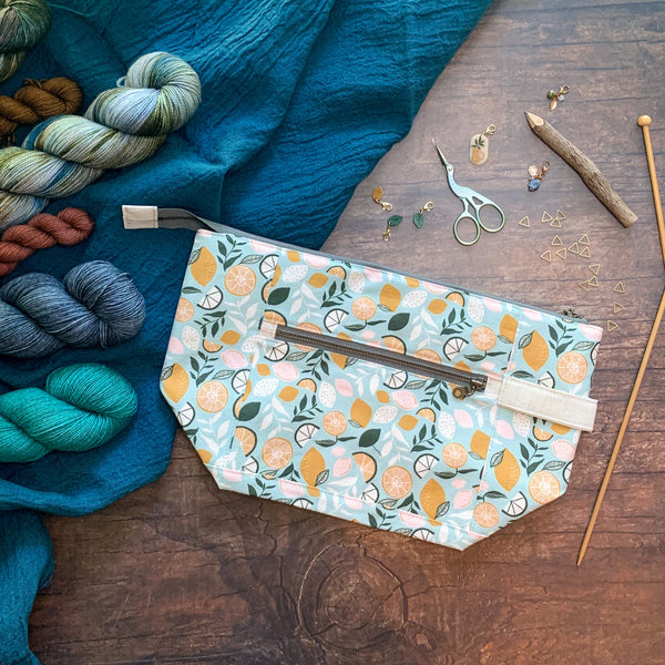 *Lemonade*  Zippered Knitting Project Bag