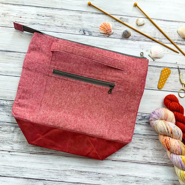 Bag of the Week- *Summer Linens-Buoy*  Zippered Knitting Project Bag