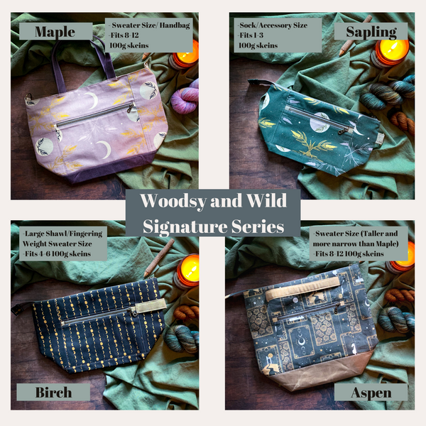 *Moonlight Tarot*- PREORDER-SHIPS IN 4-6 WEEKS- Zippered Knitting Project Bag